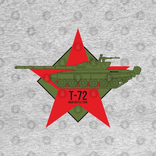 T-72 main battle tank on the background of a star by FAawRay